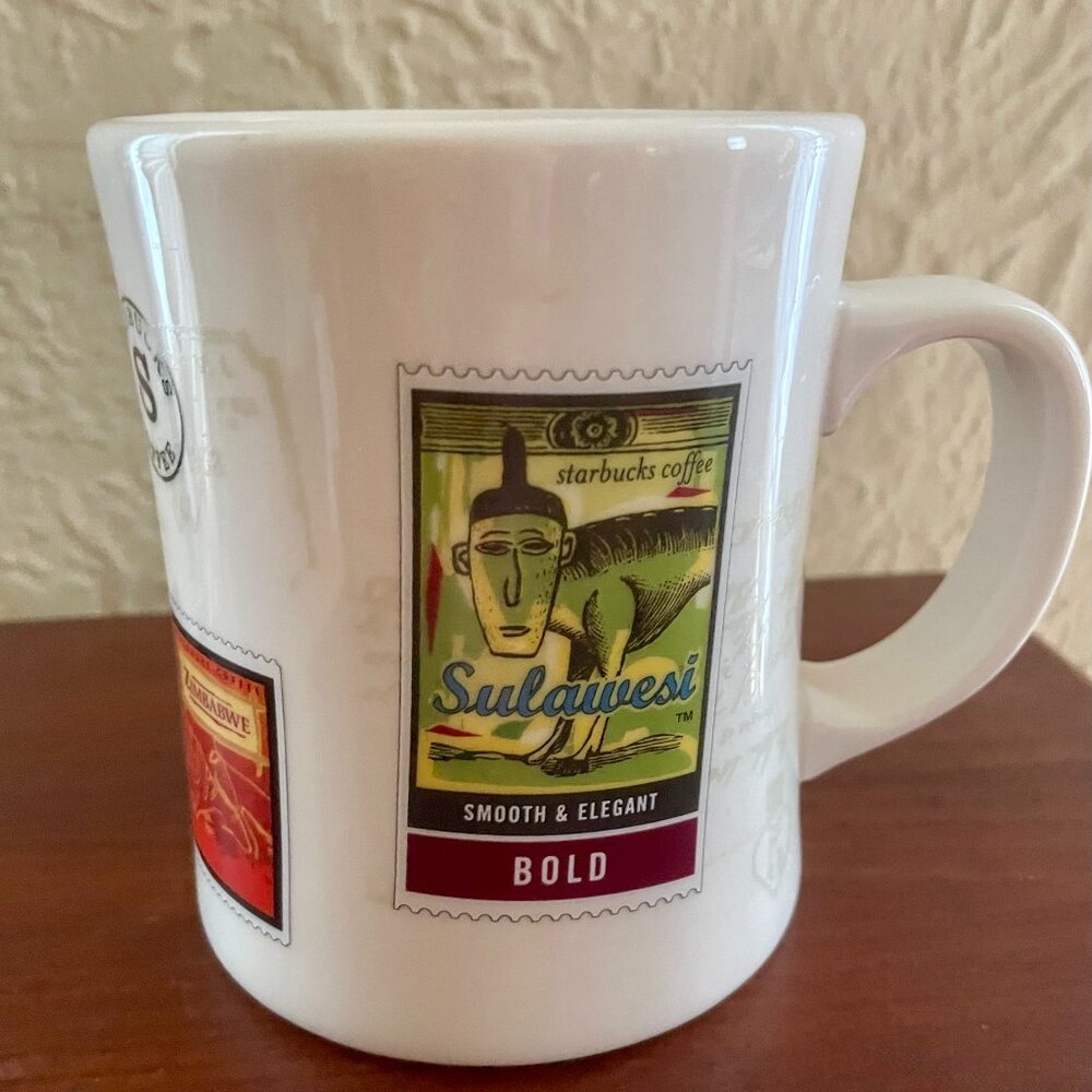 Starbucks Barista Air Mail Stamp Zimbabwe Coffee Mug 2003